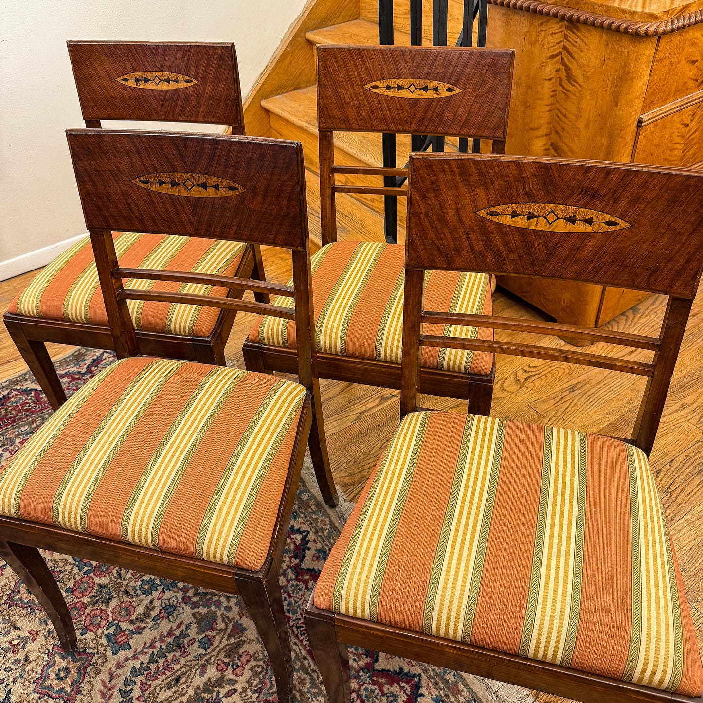 Set of Four Art Deco Side Chairs