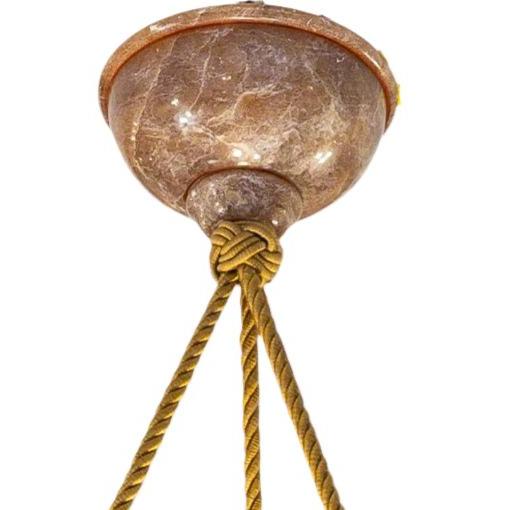 Neoclassical Amber Alabaster Light Fixture