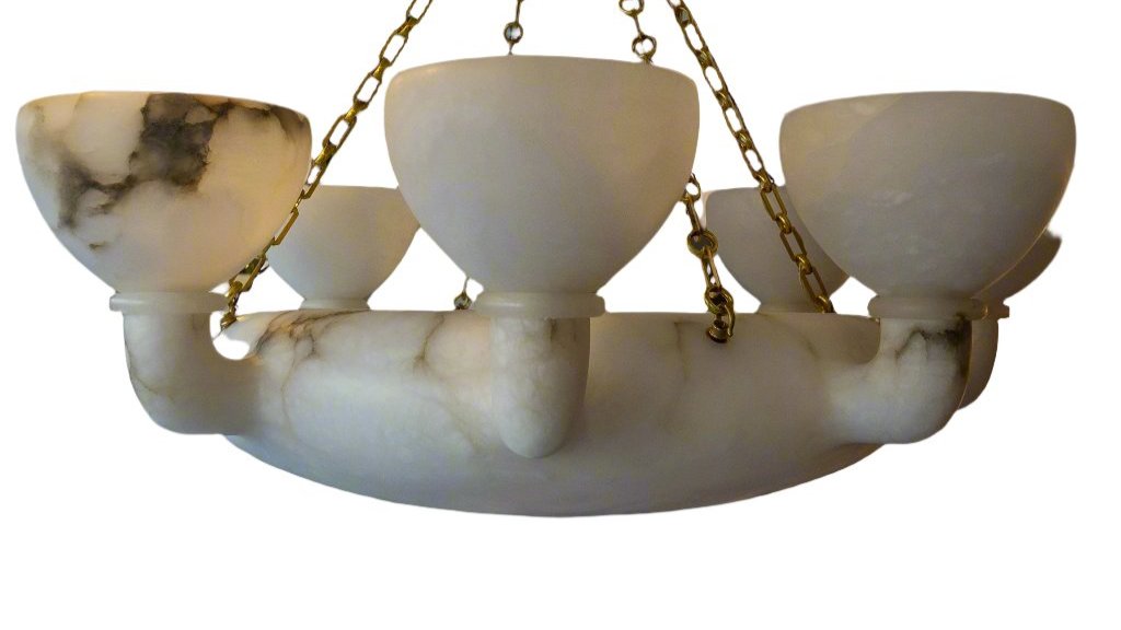 Neoclassical Alabaster Chandelier