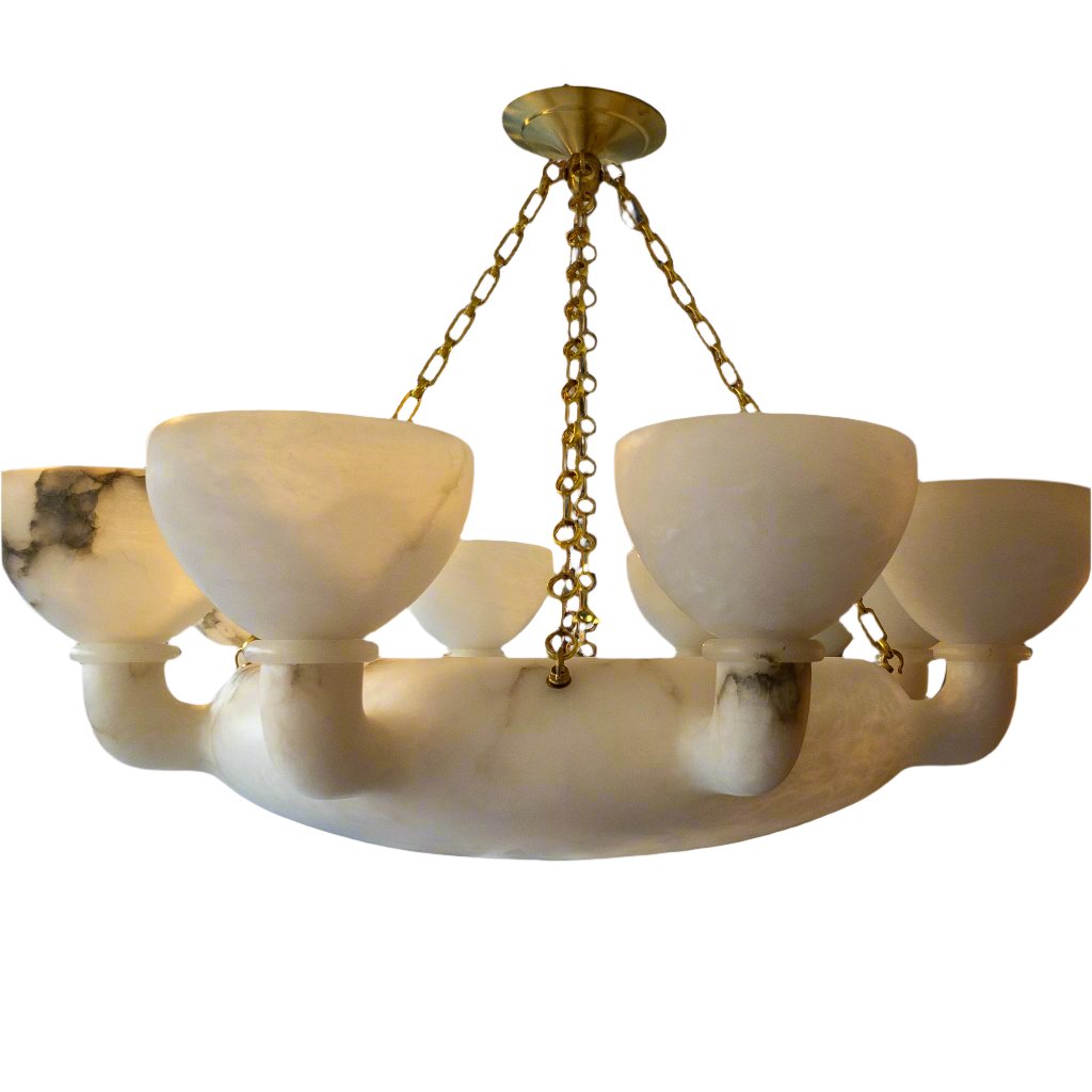 Neoclassical Alabaster Chandelier