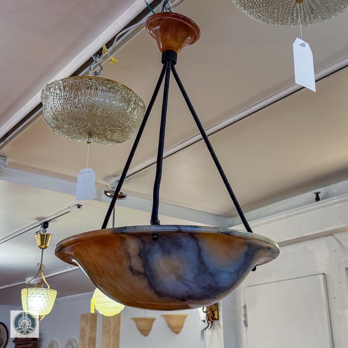 Stormy Alabaster Fixture, Sweden 1910