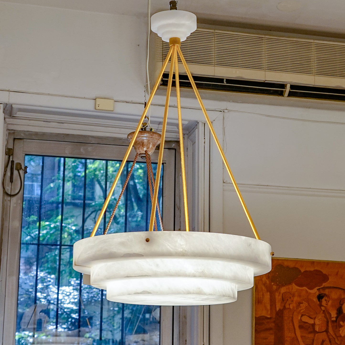 Art Deco Alabaster Pendant