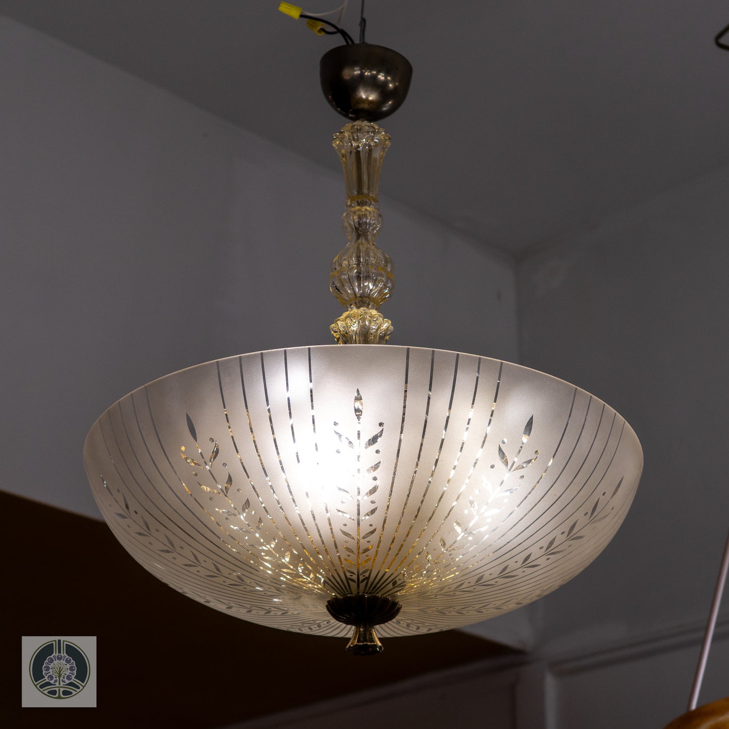 Late Art Deco Period Glass Pendant