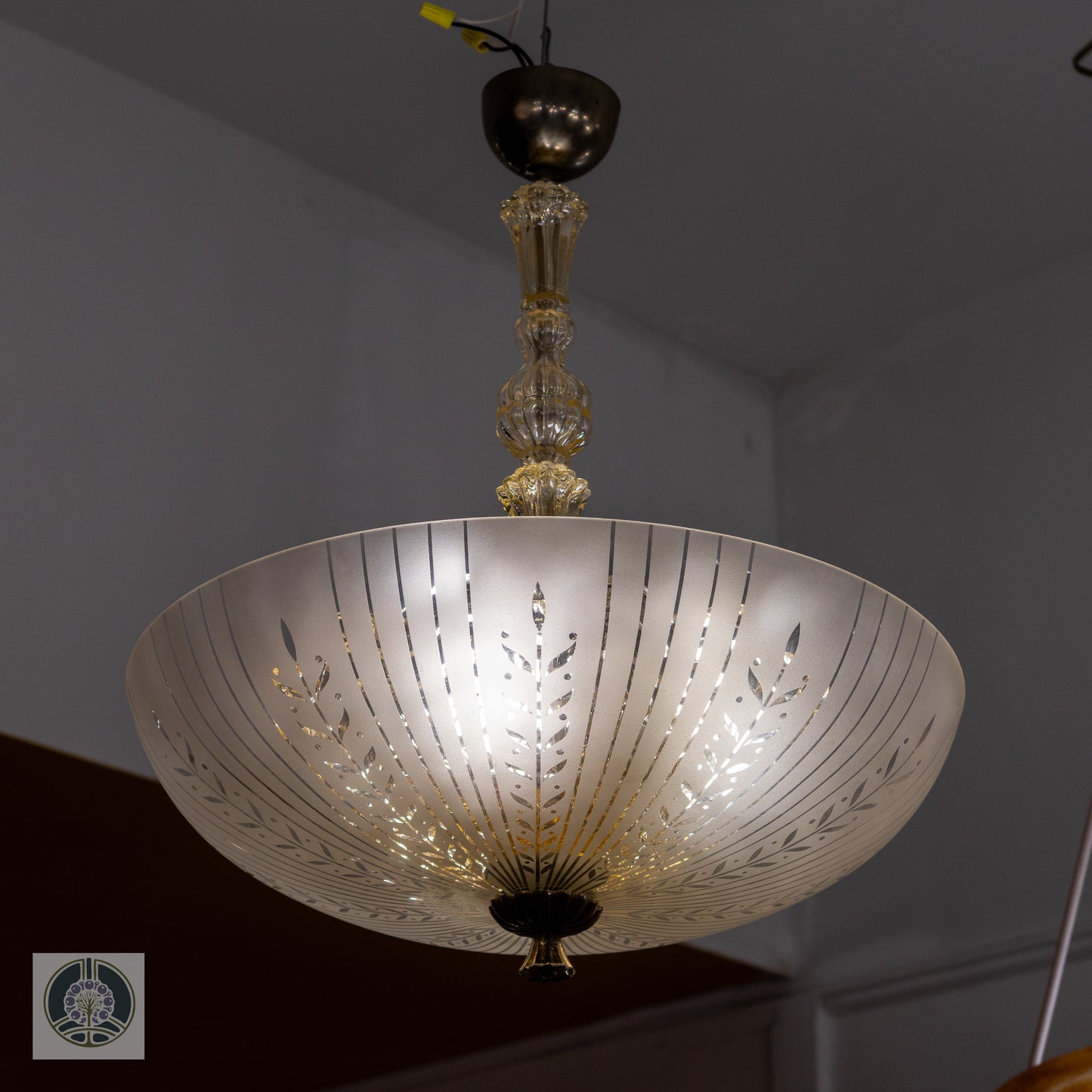Late Art Deco Period Glass Pendant