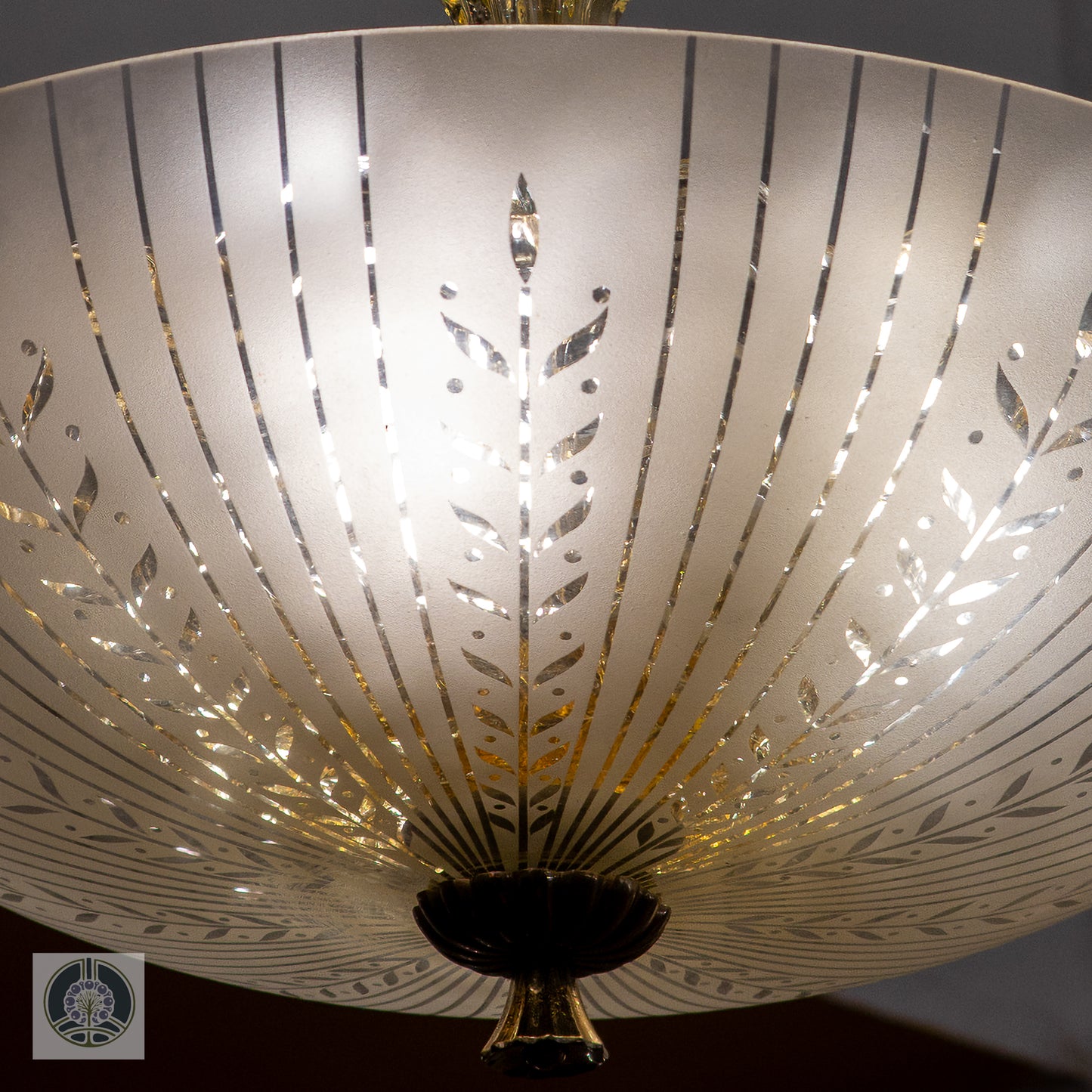 Late Art Deco Period Glass Pendant