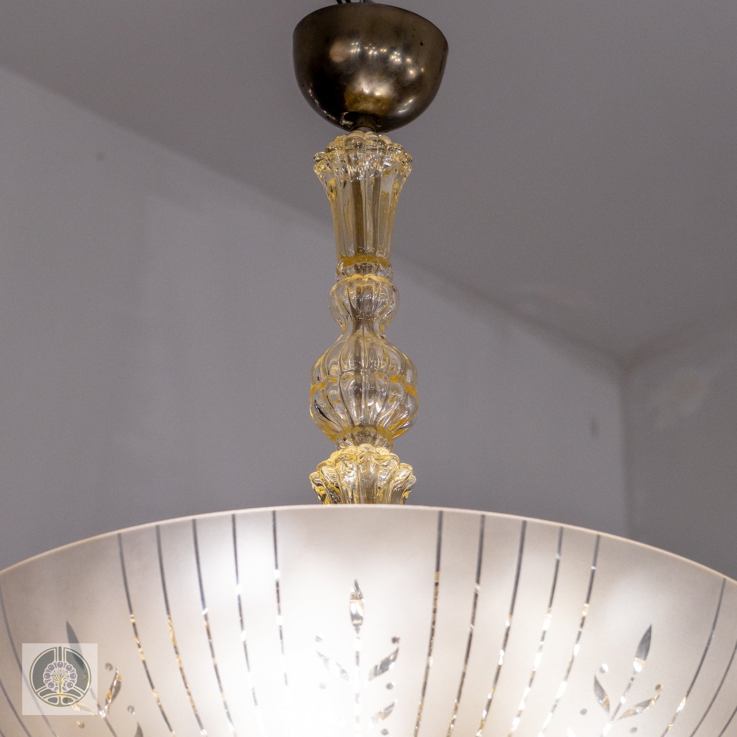 Late Art Deco Period Glass Pendant
