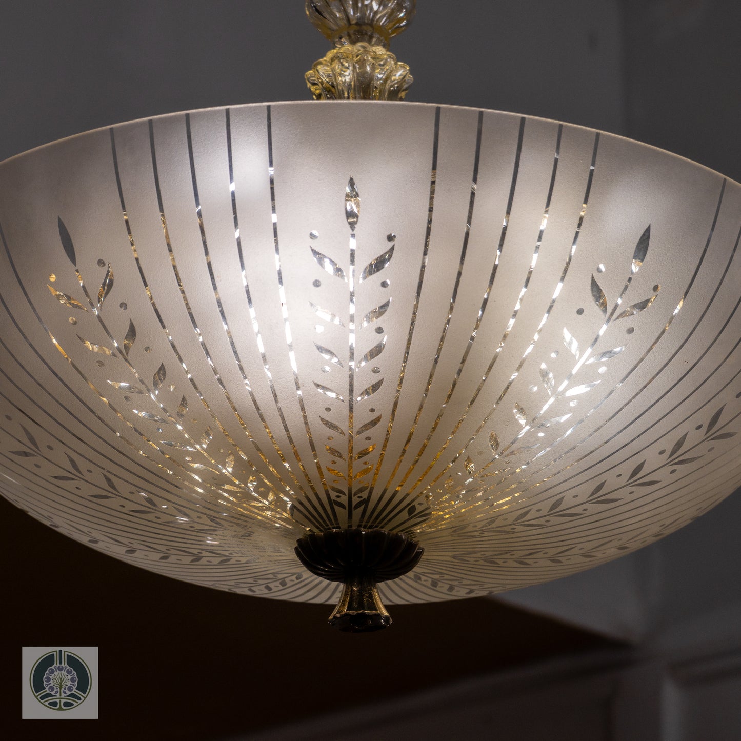 Late Art Deco Period Glass Pendant