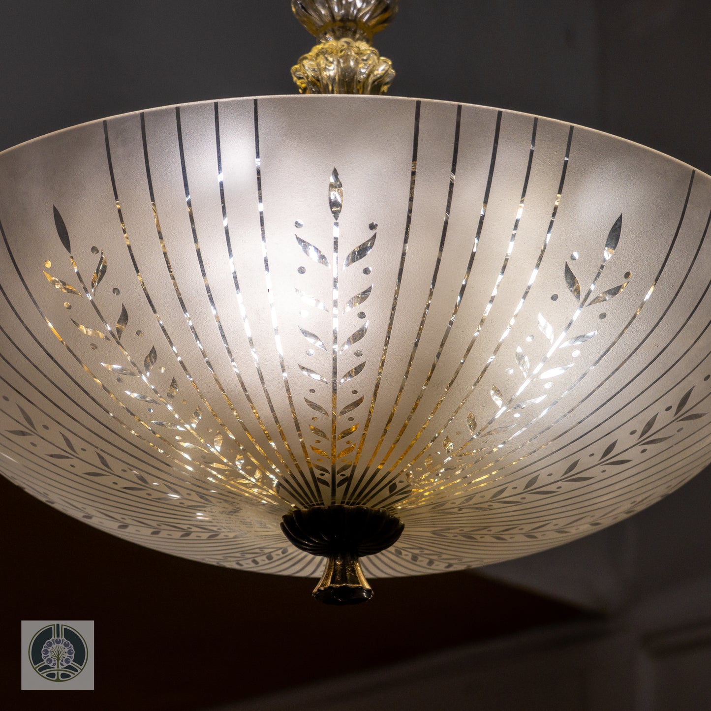 Late Art Deco Period Glass Pendant