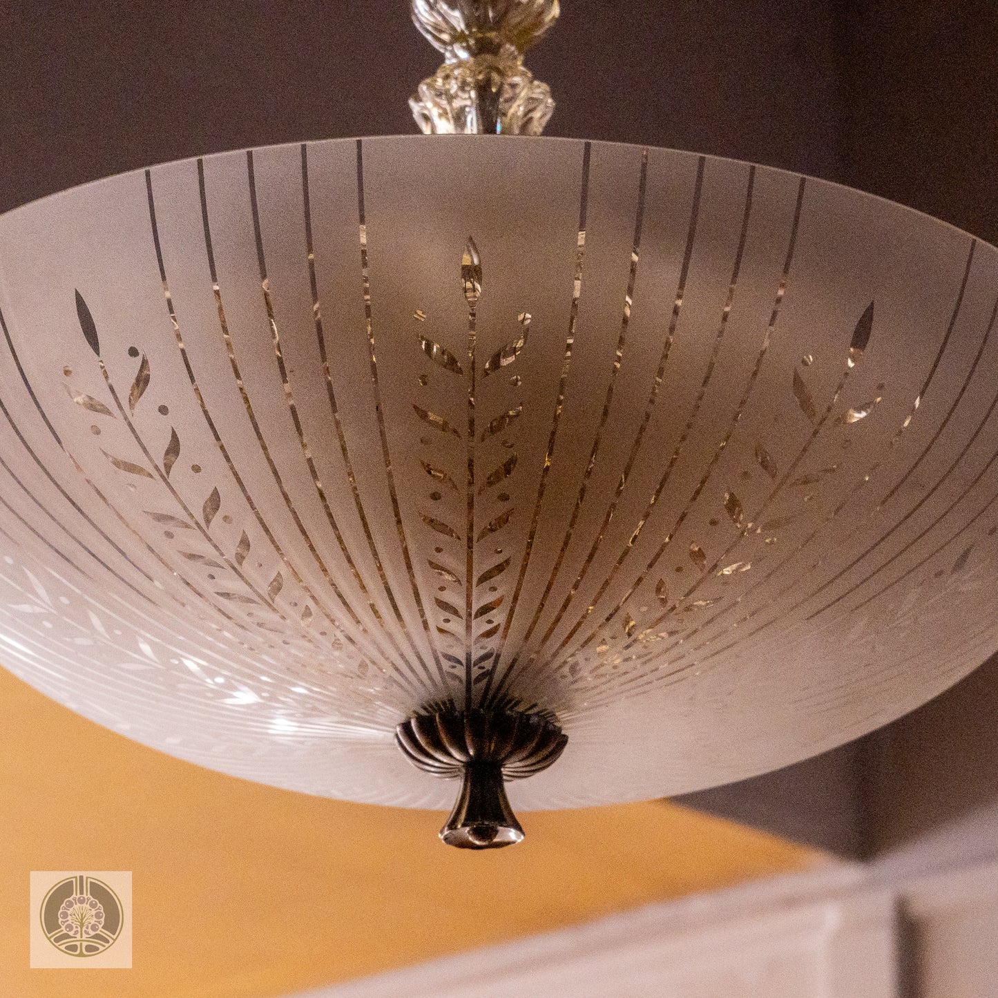 Late Art Deco Period Glass Pendant
