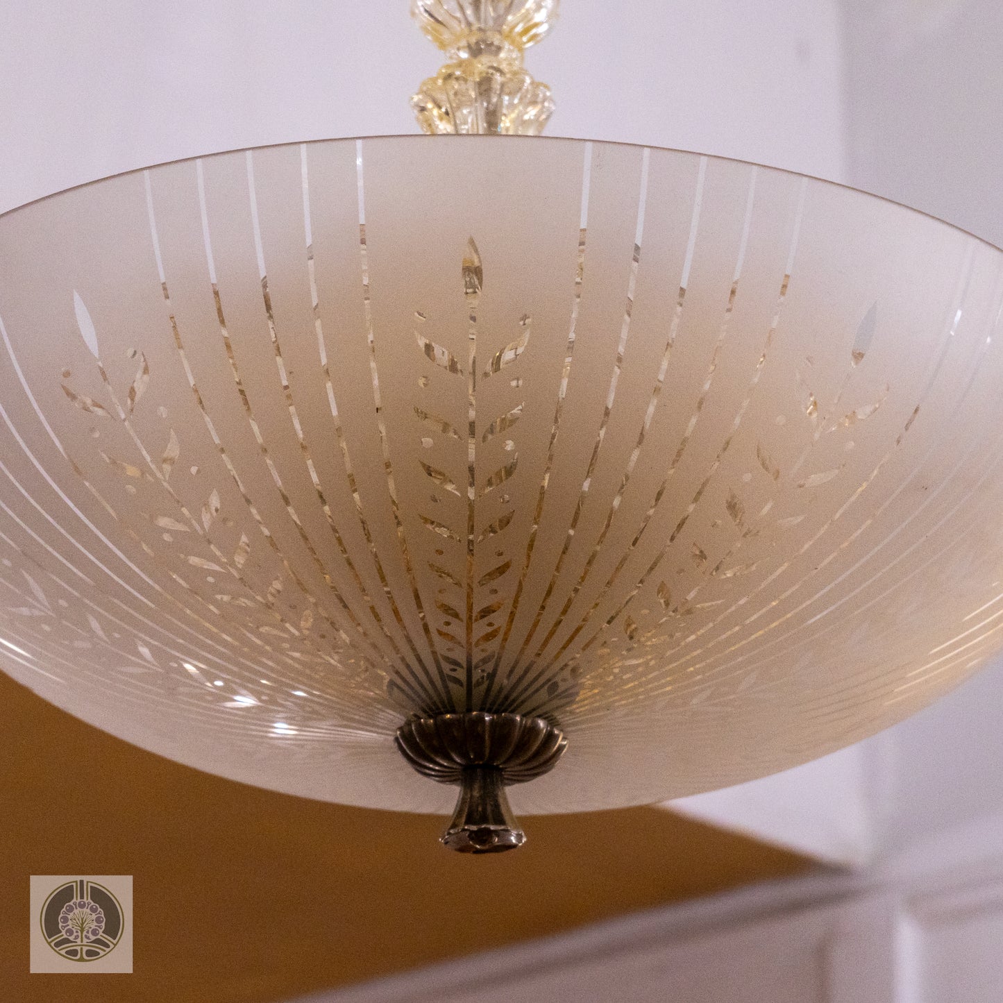 Late Art Deco Period Glass Pendant
