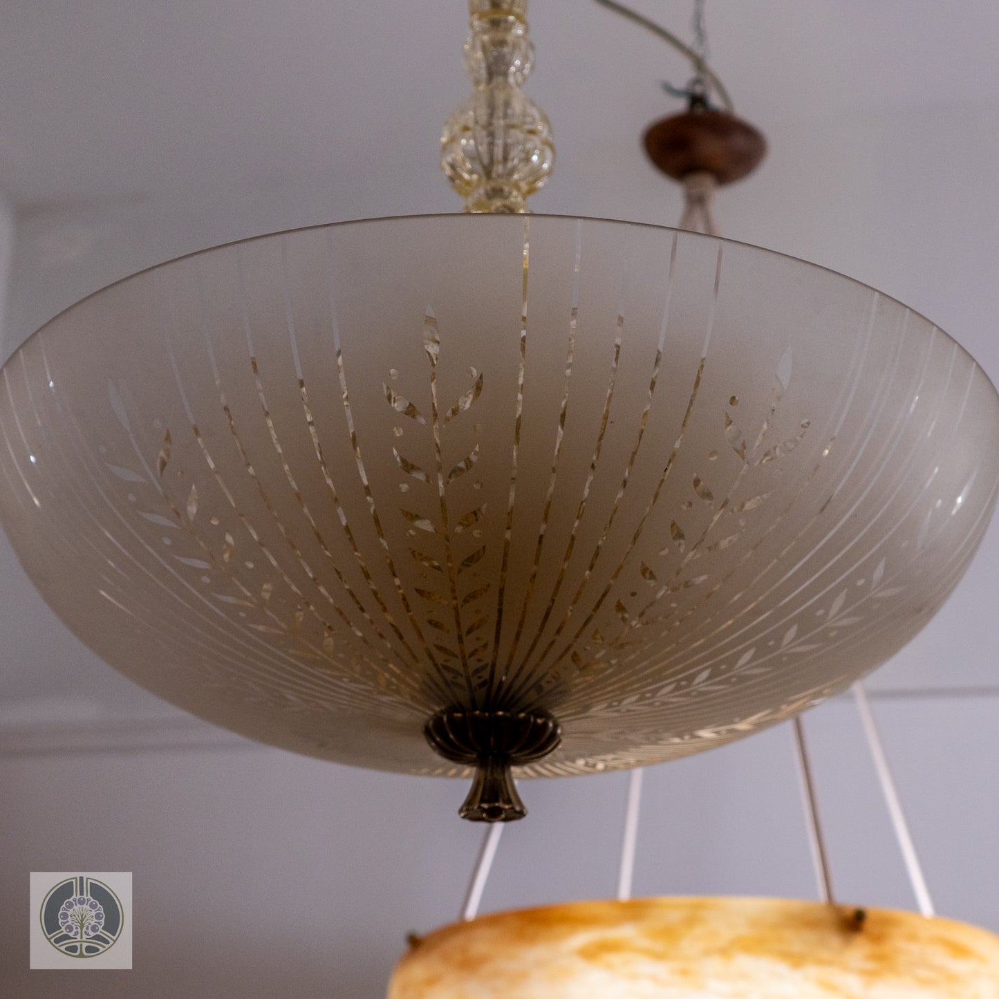 Late Art Deco Period Glass Pendant