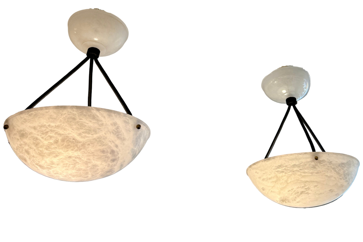 A Pair of Petite Alabaster Fixtures
