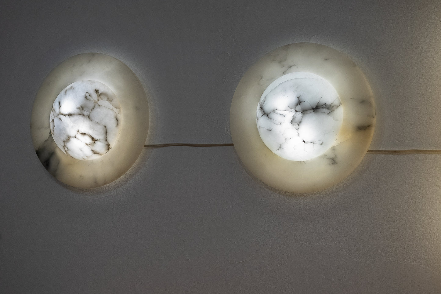 Moon Motif Alabaster Wall Sconces
