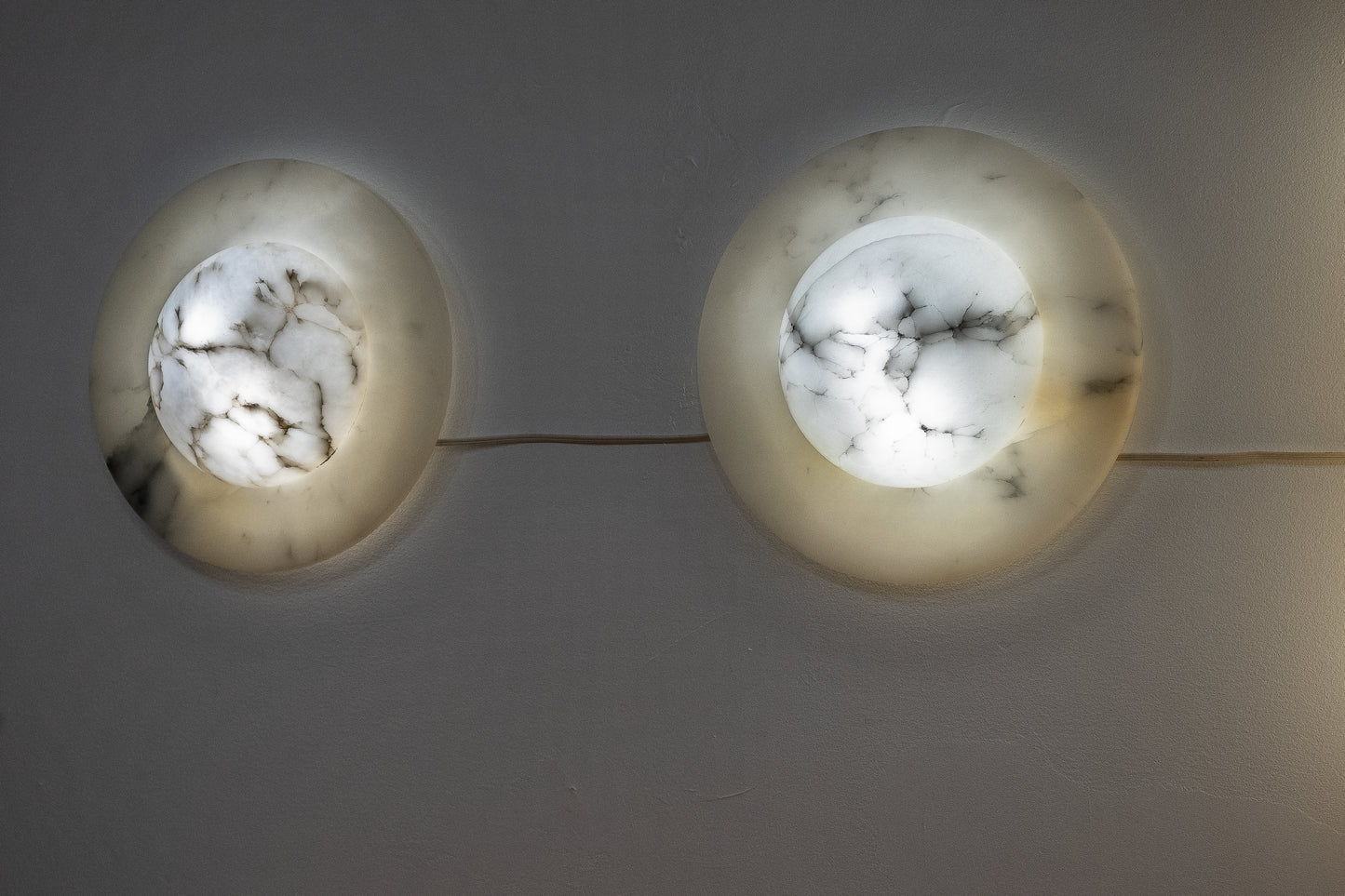 Moon Motif Alabaster Wall Sconces