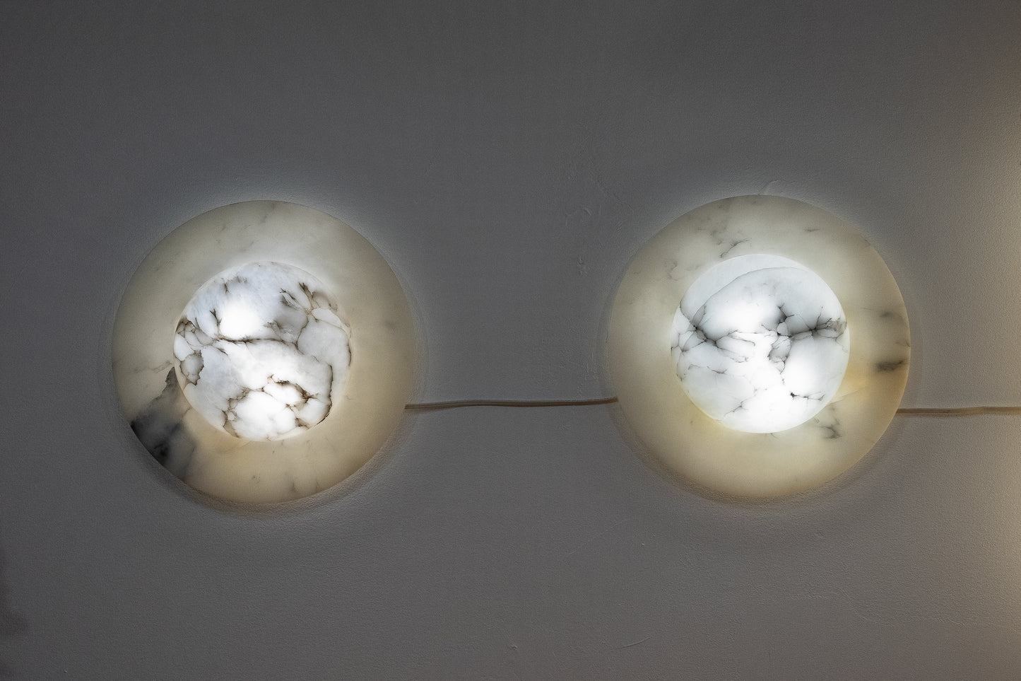 Moon Motif Alabaster Wall Sconces