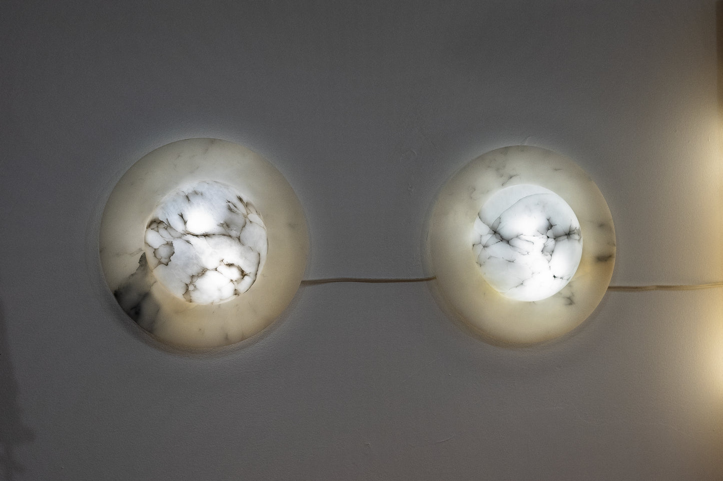 Moon Motif Alabaster Wall Sconces
