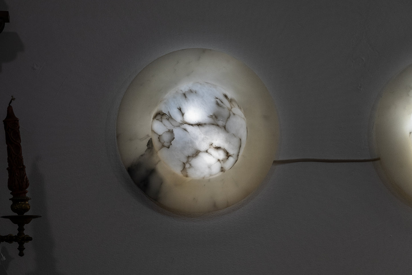 Moon Motif Alabaster Wall Sconces