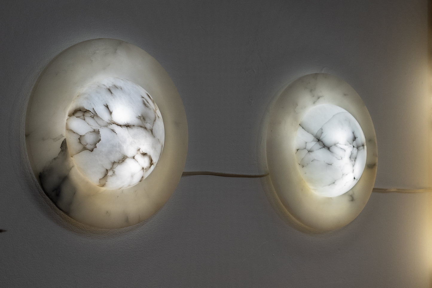 Moon Motif Alabaster Wall Sconces