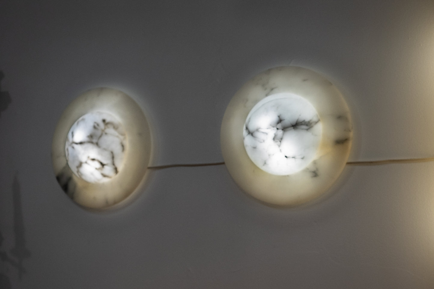 Moon Motif Alabaster Wall Sconces