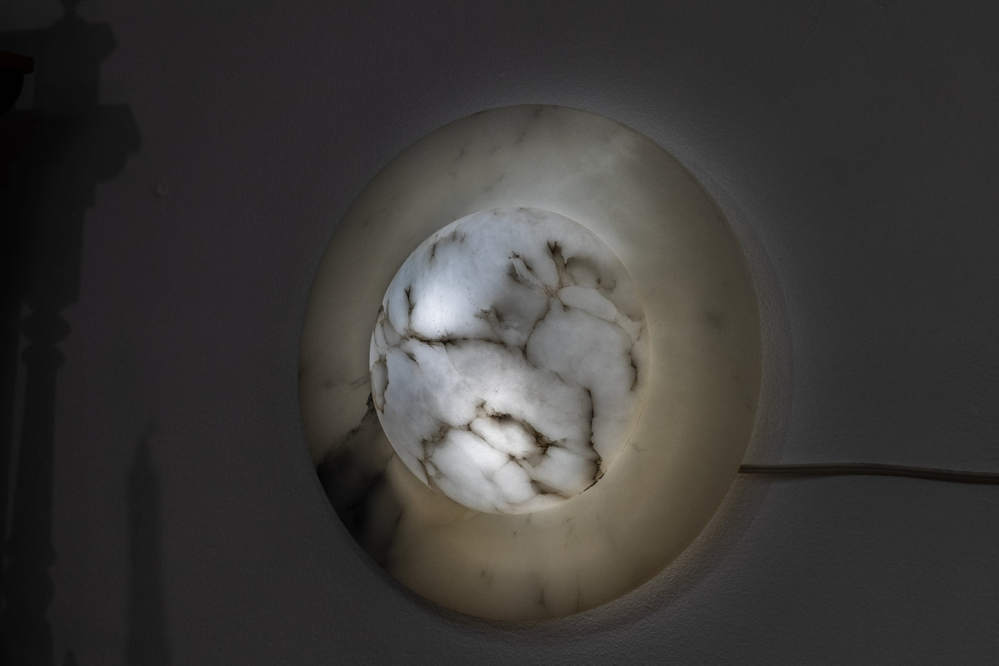 Moon Motif Alabaster Wall Sconces