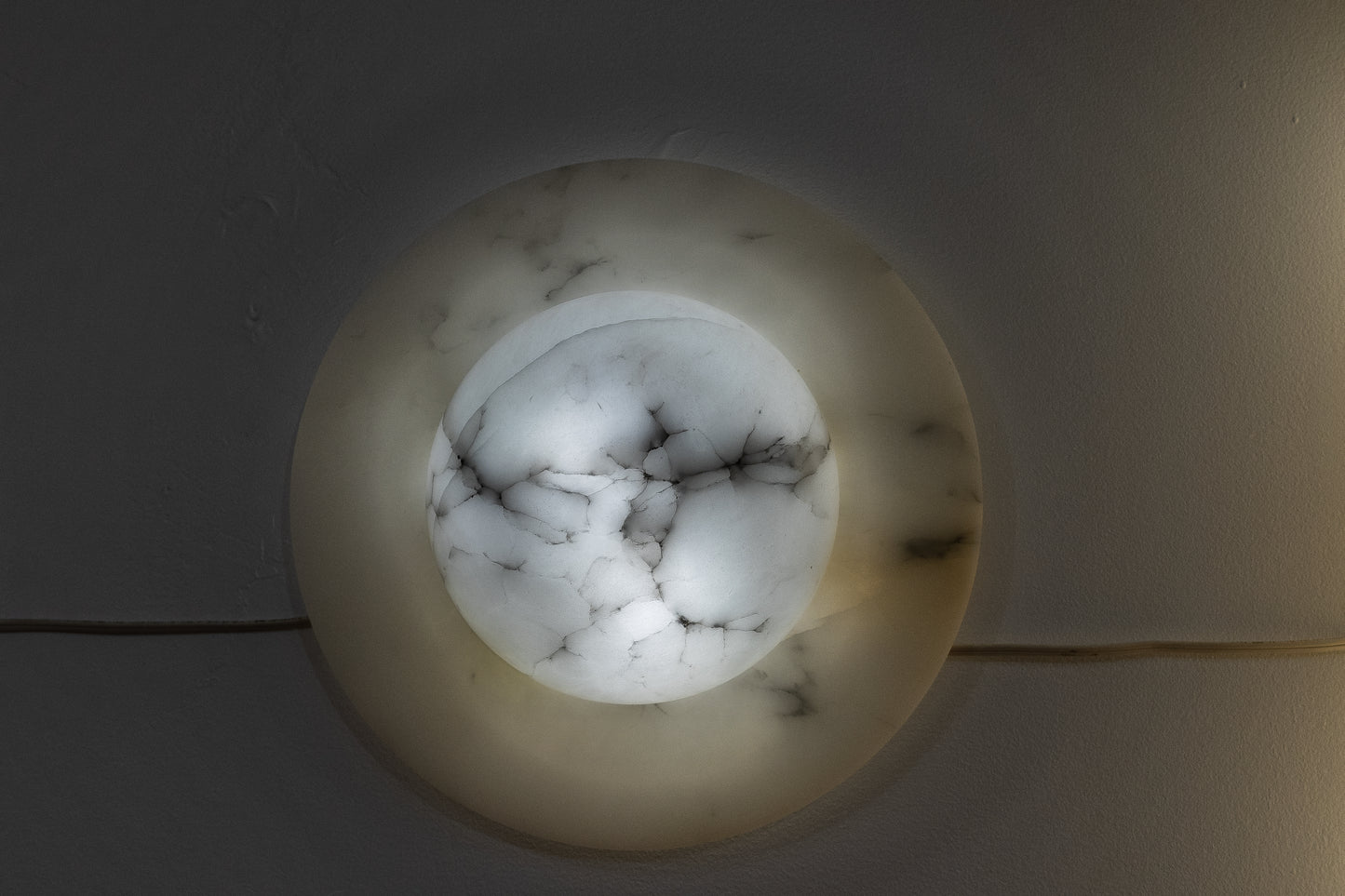 Moon Motif Alabaster Wall Sconces