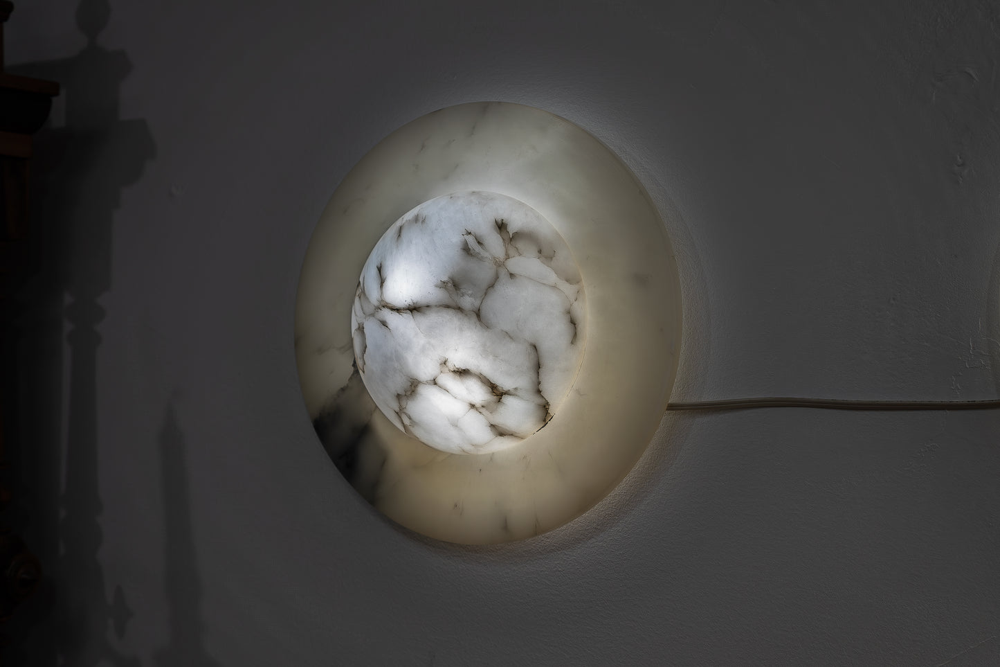 Moon Motif Alabaster Wall Sconces