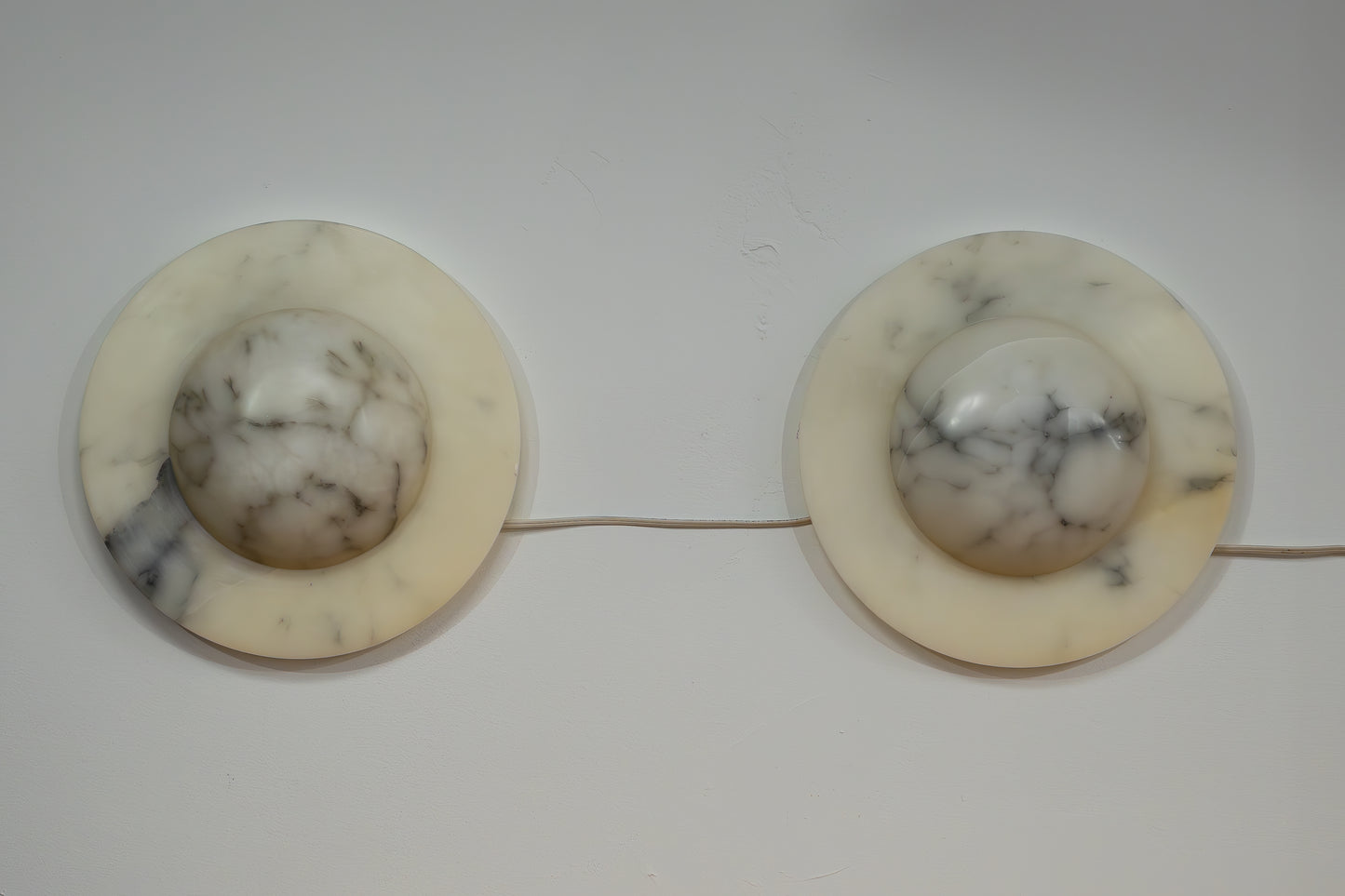 Moon Motif Alabaster Wall Sconces