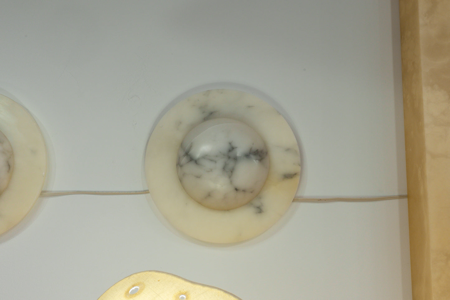 Moon Motif Alabaster Wall Sconces