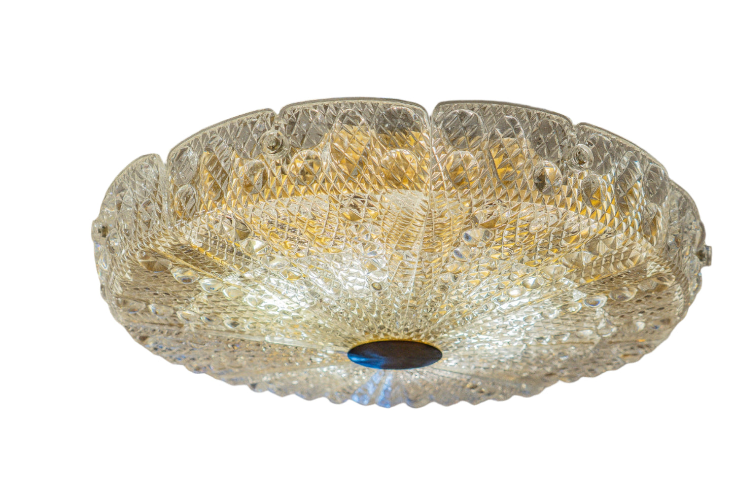 Orrefors Glass Ceiling Fixture, Sweden 1950