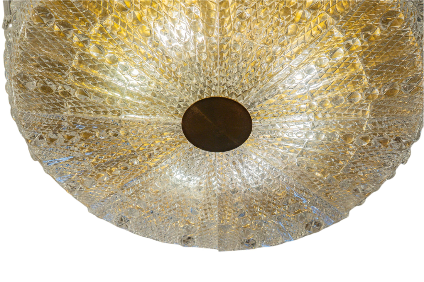 Orrefors Glass Ceiling Fixture, Sweden 1950