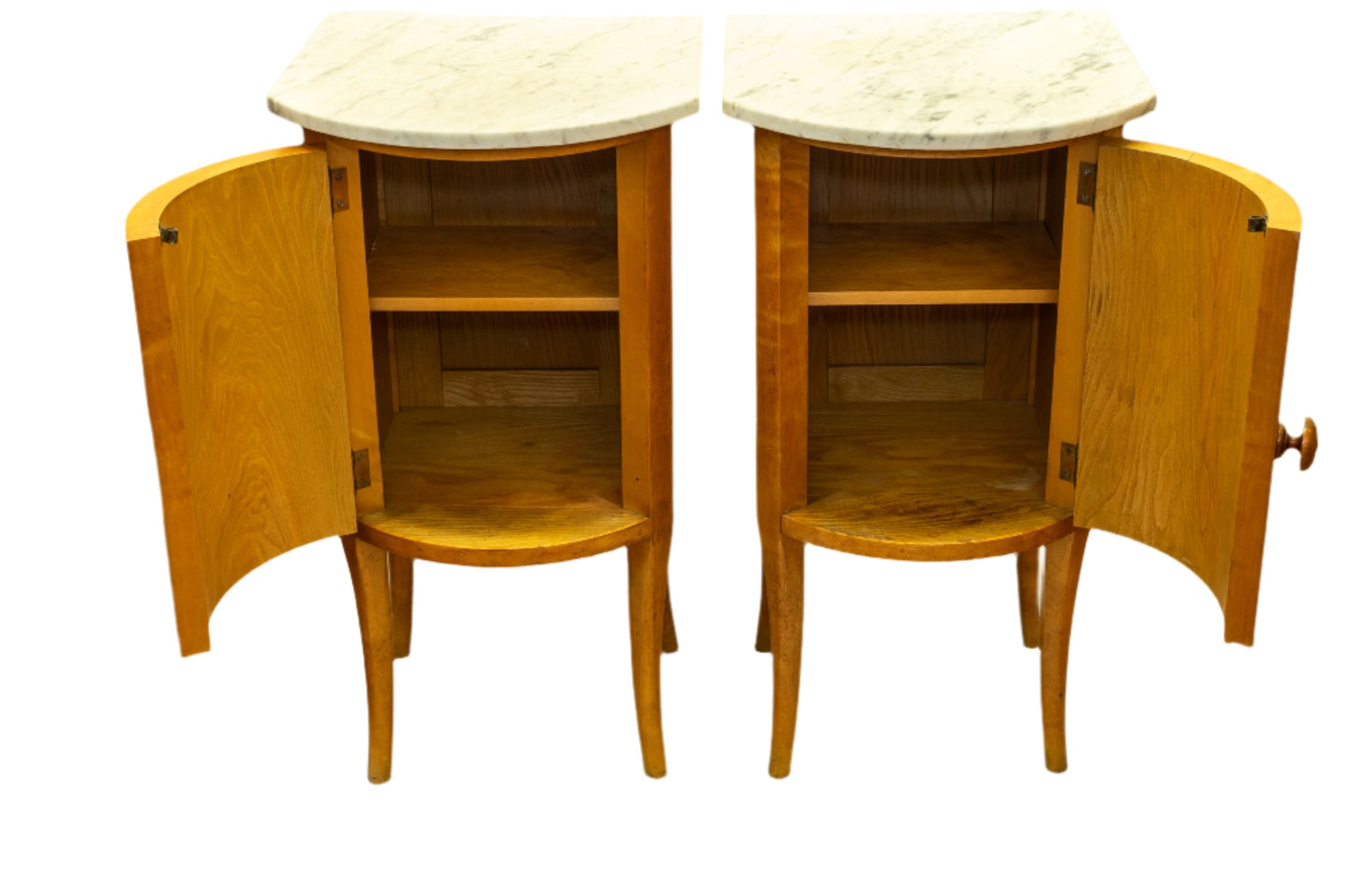 Jugendstil Burled Birch Nightstand, Sweden 1900