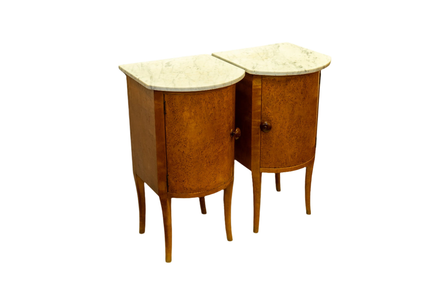 Jugendstil Burled Birch Nightstand, Sweden 1900