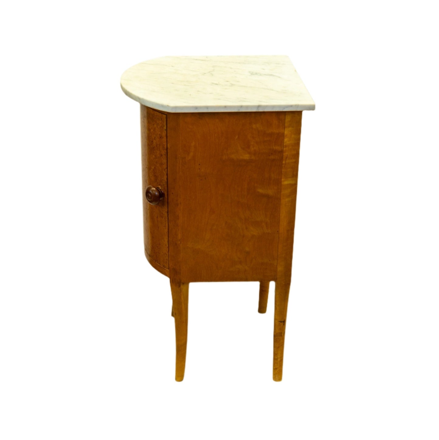 Jugendstil Burled Birch Nightstand, Sweden 1900