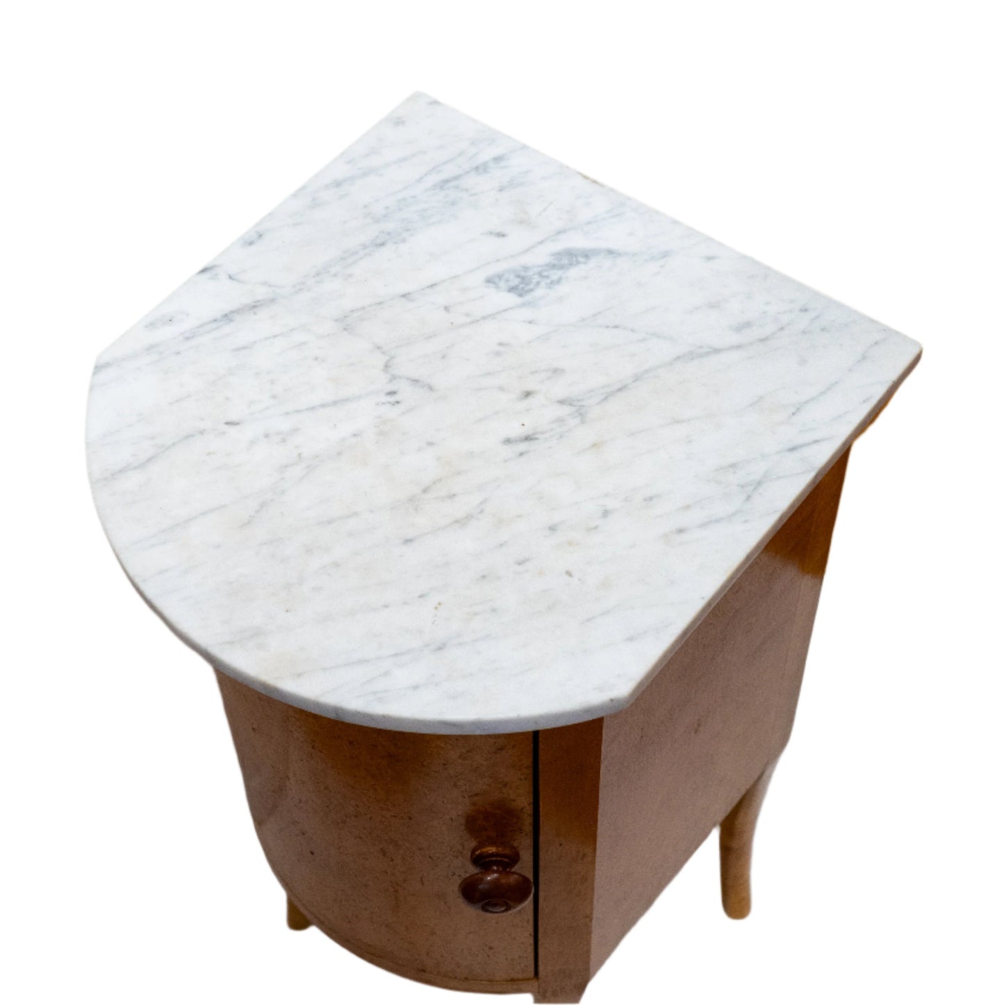 Jugendstil Burled Birch Nightstand, Sweden 1900