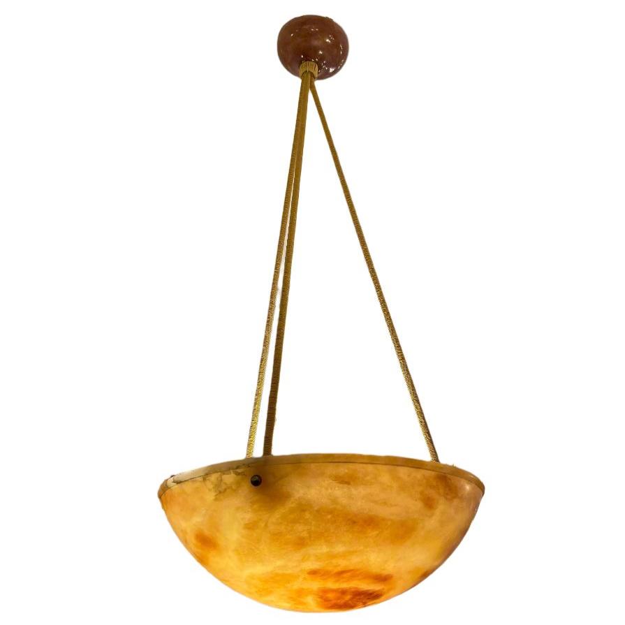 Amber Alabaster Light Fixture, Sweden 1910