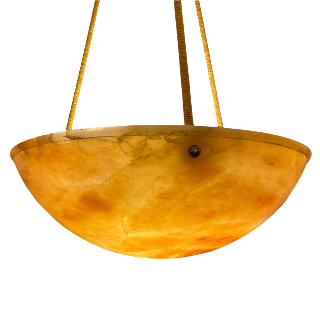 Amber Alabaster Light Fixture, Sweden 1910