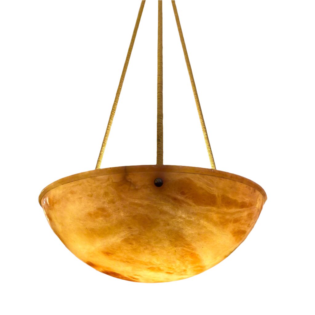 Amber Alabaster Light Fixture, Sweden 1910