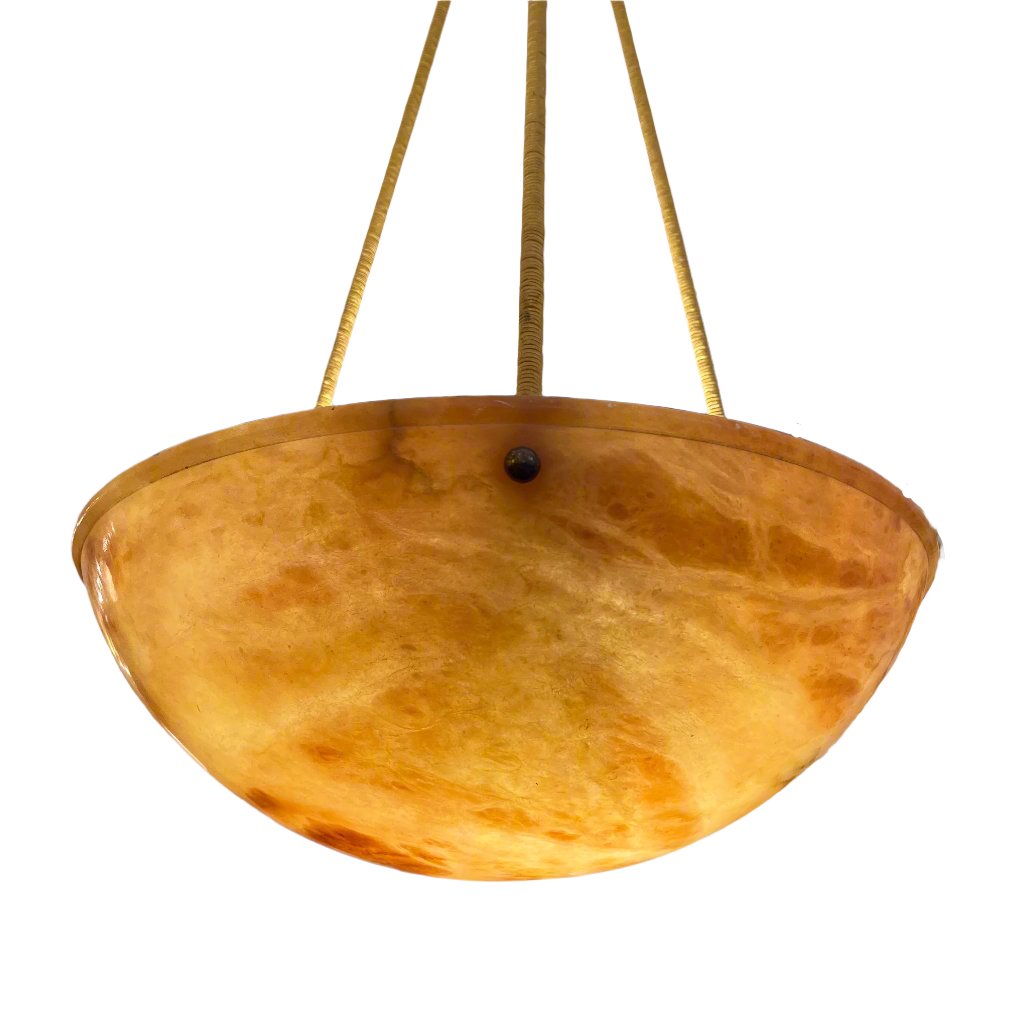 Amber Alabaster Light Fixture, Sweden 1910