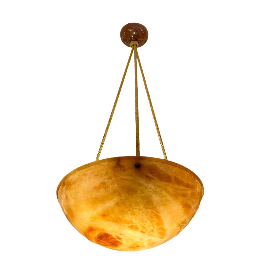 Amber Alabaster Light Fixture, Sweden 1910