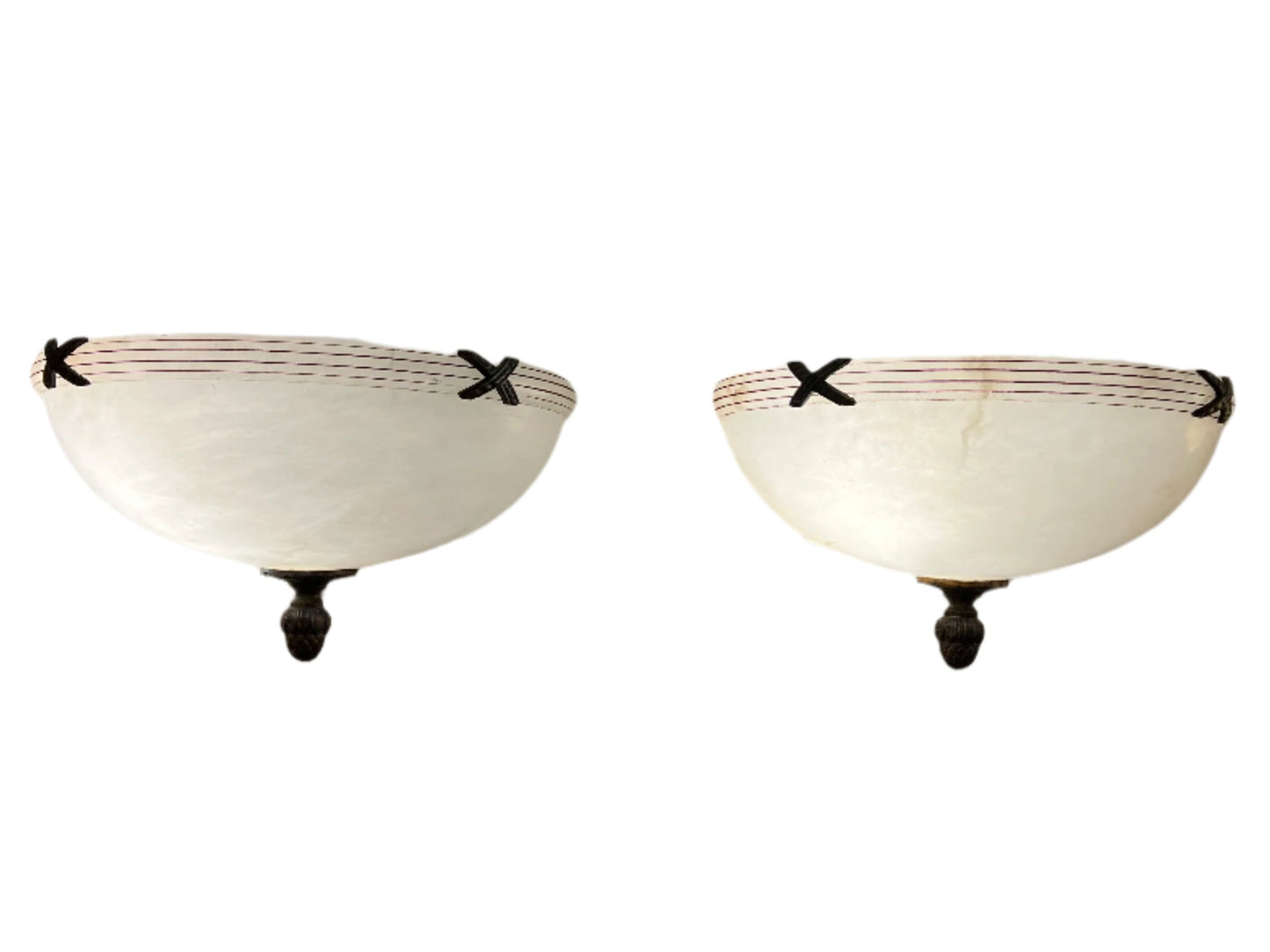 Thatched Alabaster Sconces