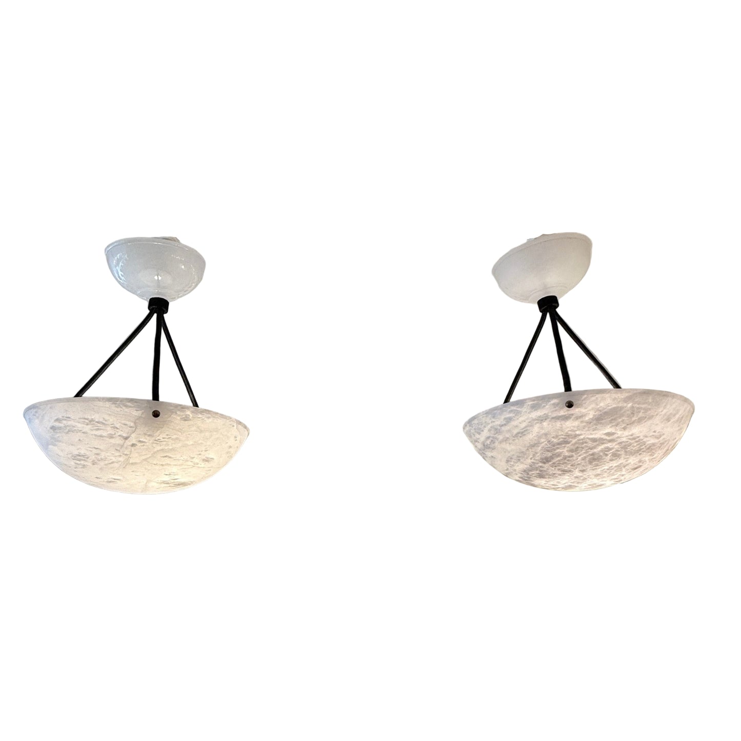 A Pair of Petite Alabaster Fixtures