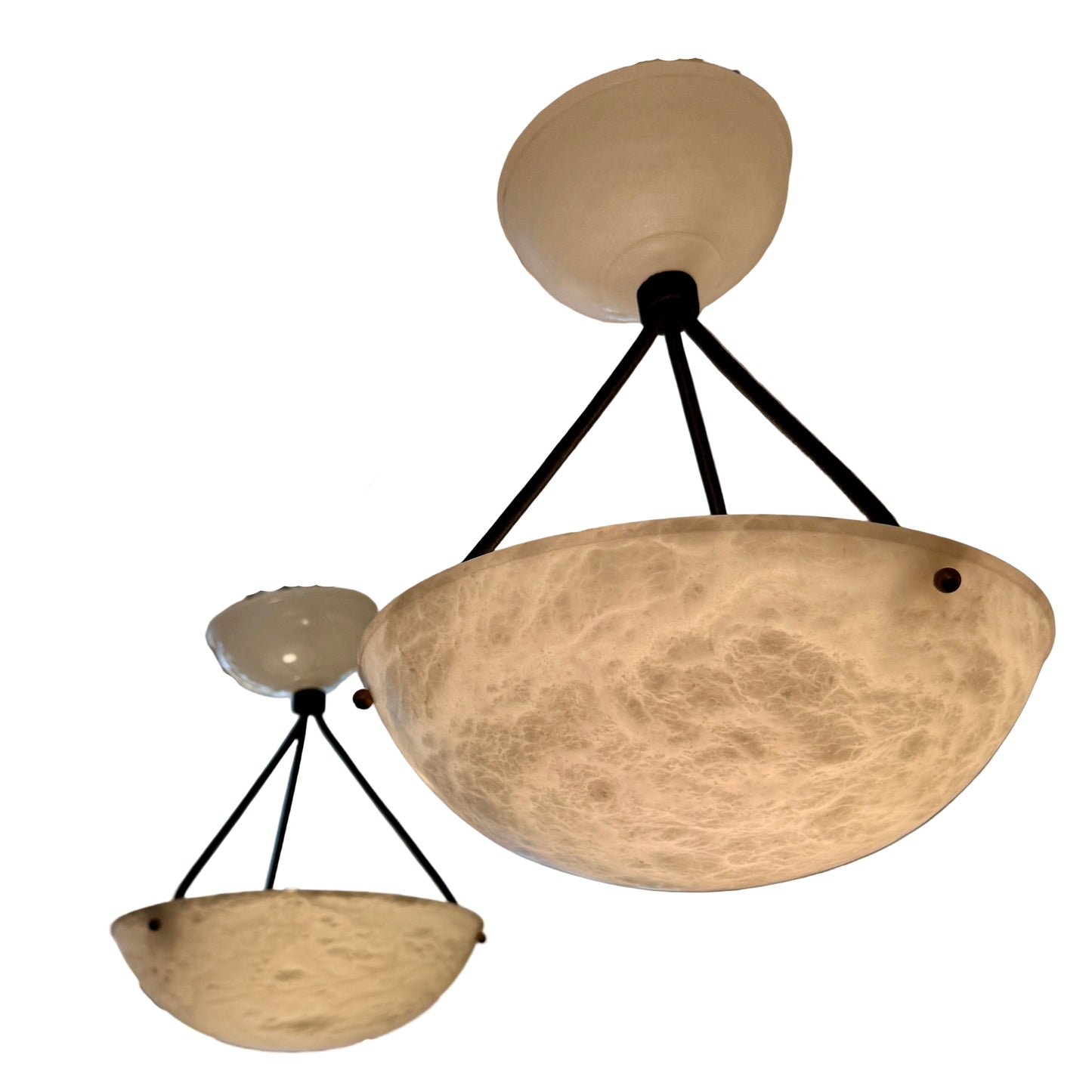 A Pair of Petite Alabaster Fixtures