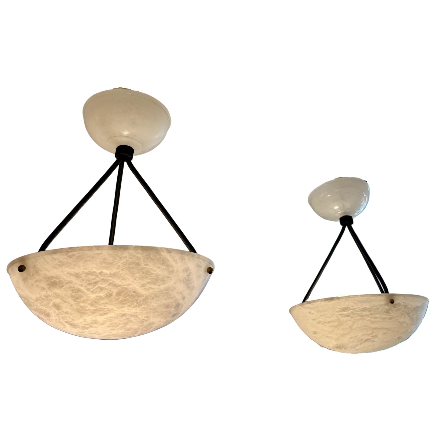 A Pair of Petite Alabaster Fixtures