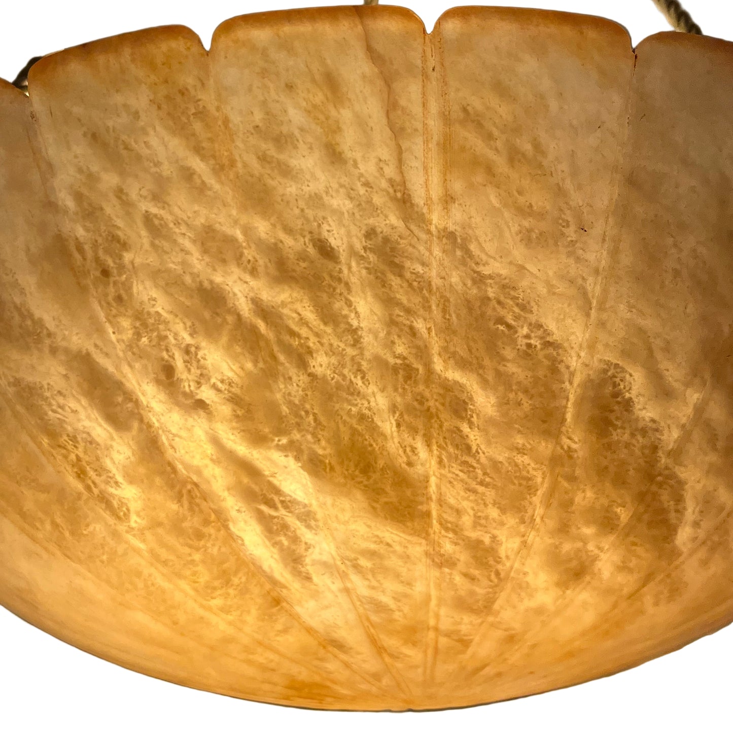 Art Nouveau Amber Alabaster Pendant Fixture