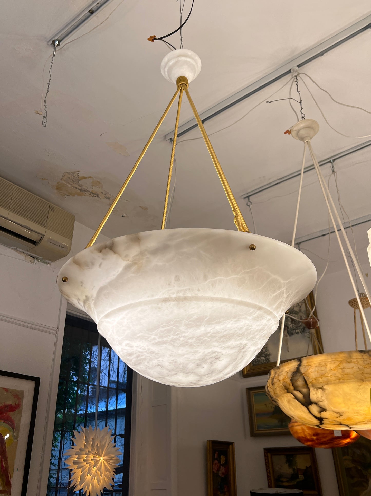 Alabaster Tureen Pendant, Sweden 1940