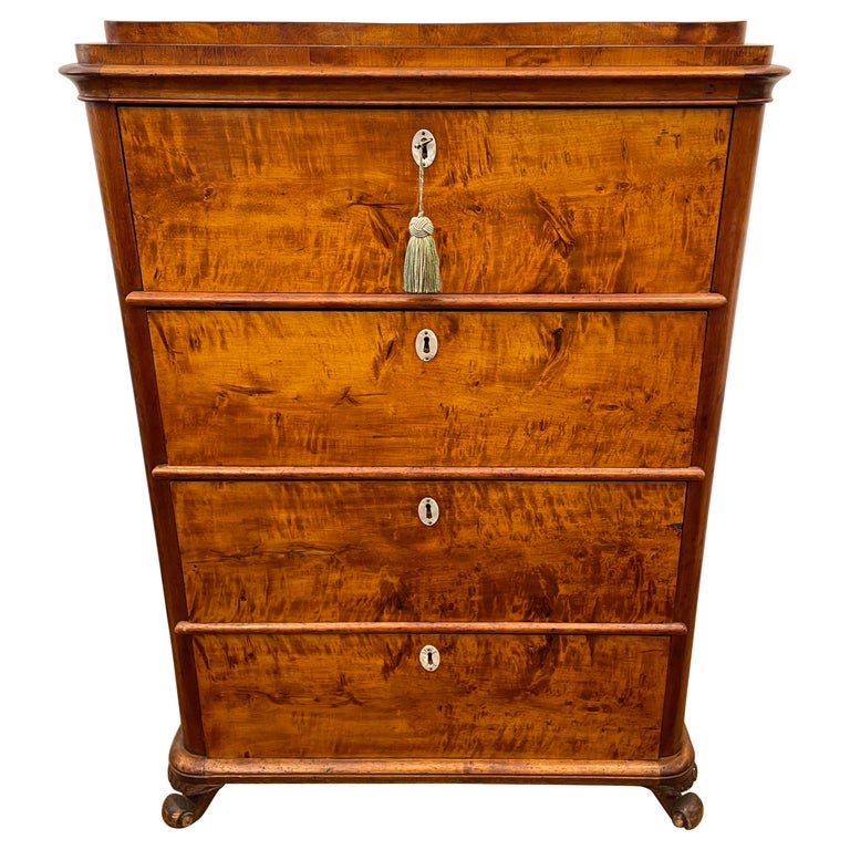 Biedermeier Chest of Drawers with Mother of Pearl Eschoens