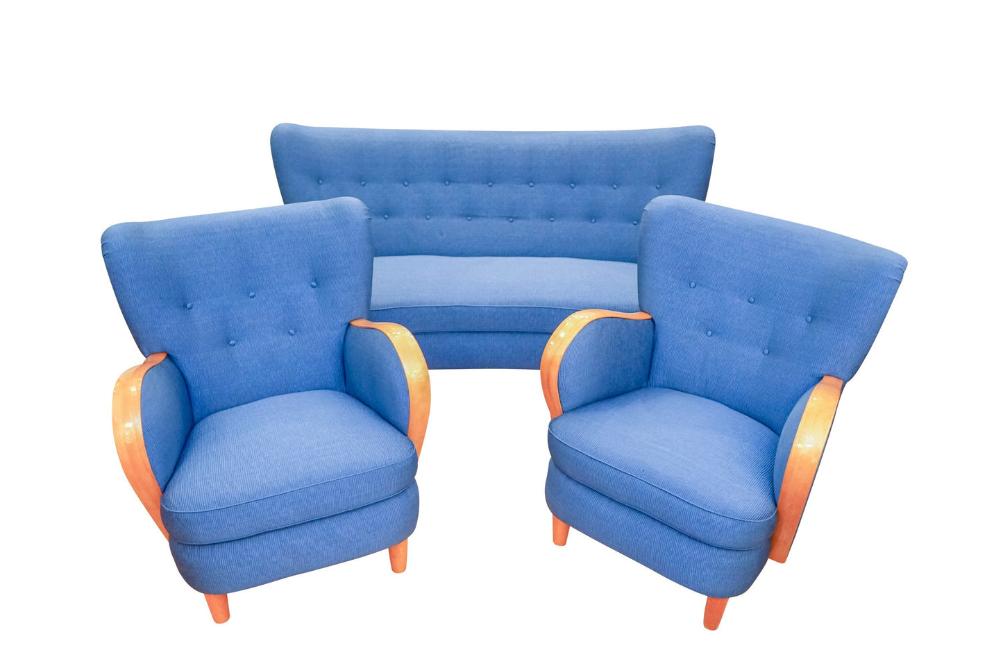 Blue Swedish Art Deco Lounge Group, 1940