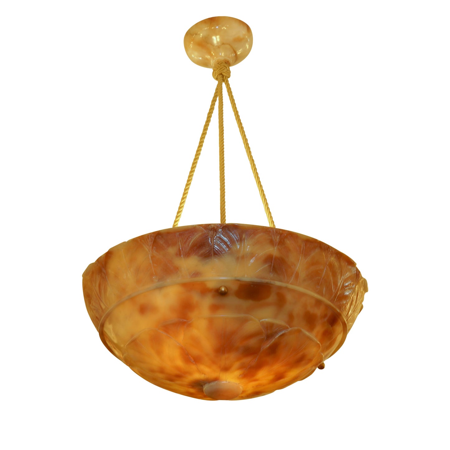Amber Alabaster Pendant, Sweden 1900