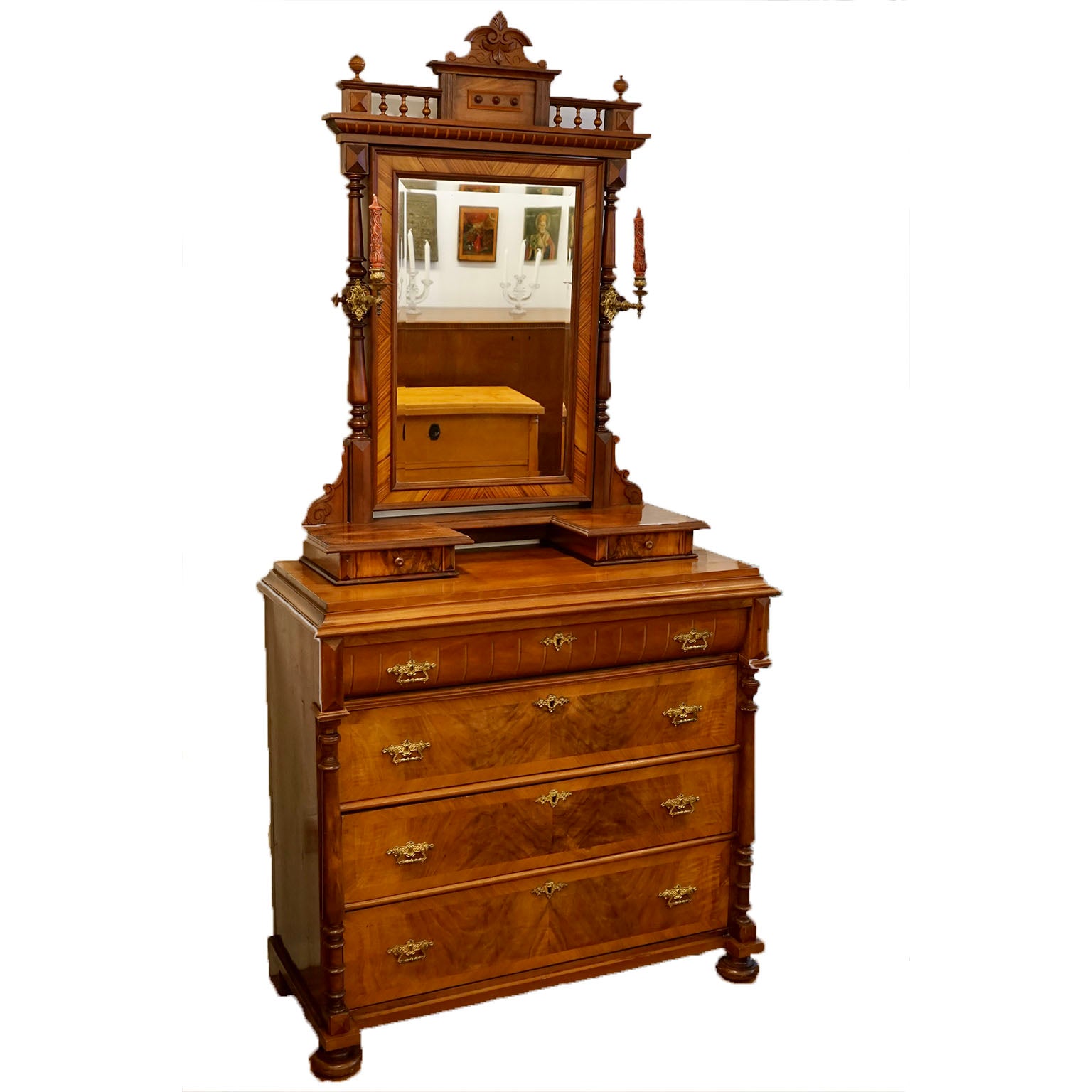 Renaissance Revival Dresser w/ Vanity Mirror – Eileen Lane Antiques Renaissance Revival Dresser w/ Vanity Mirror – Eileen Lane Antiques