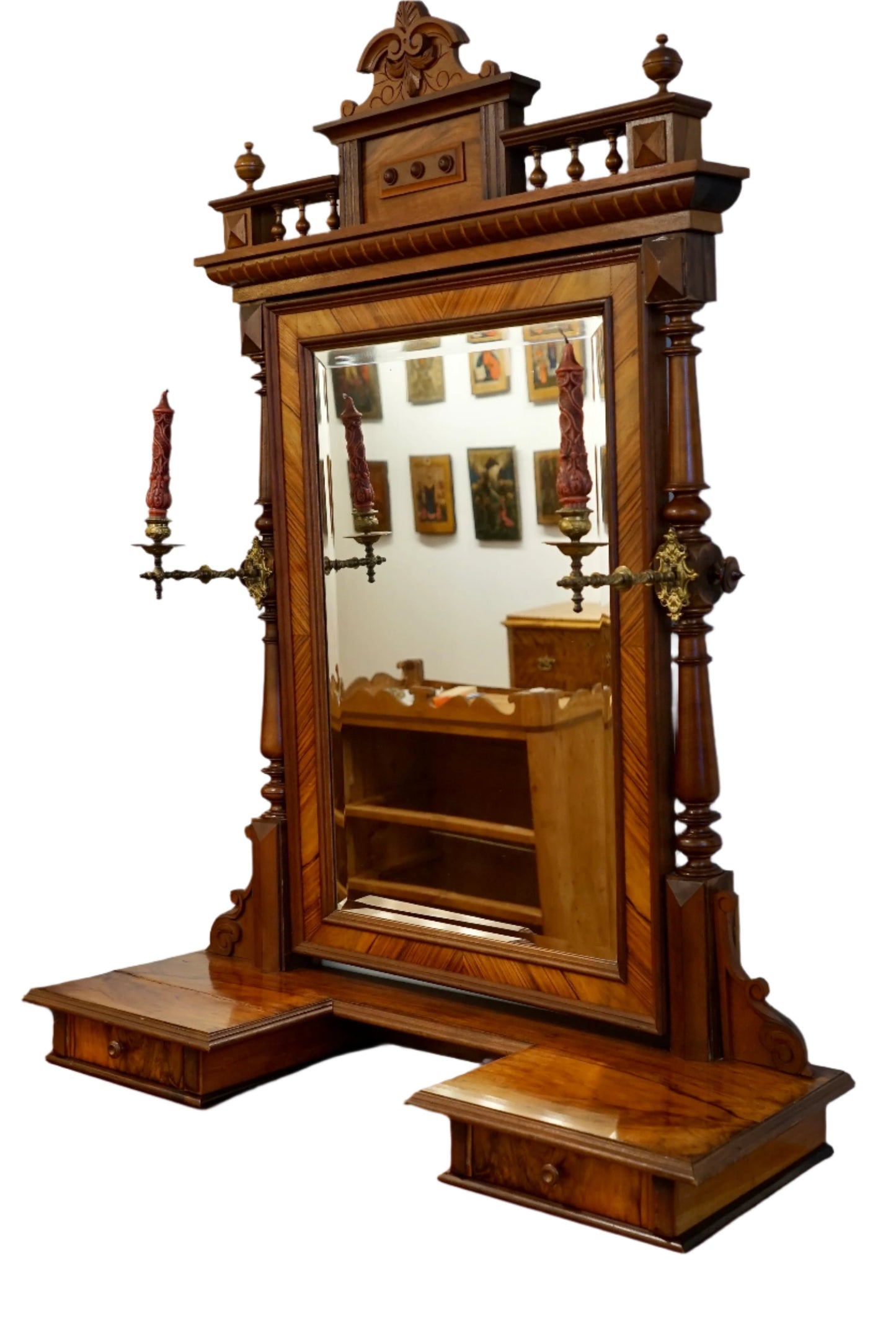 Renaissance Revival Dresser w/ Vanity Mirror